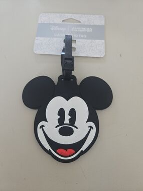 Disney Mickey Mouse Face Luggage Tag - Black, White, Red